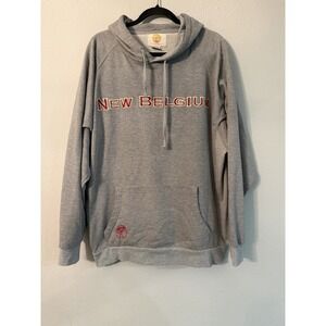 New Belgium Brewing Sweatshirt Adult L Grey Hoodie Sweatshirt Mens Embroidered